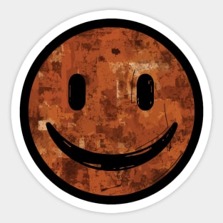 Uncanny Valley Rusty Smile Icon Sticker